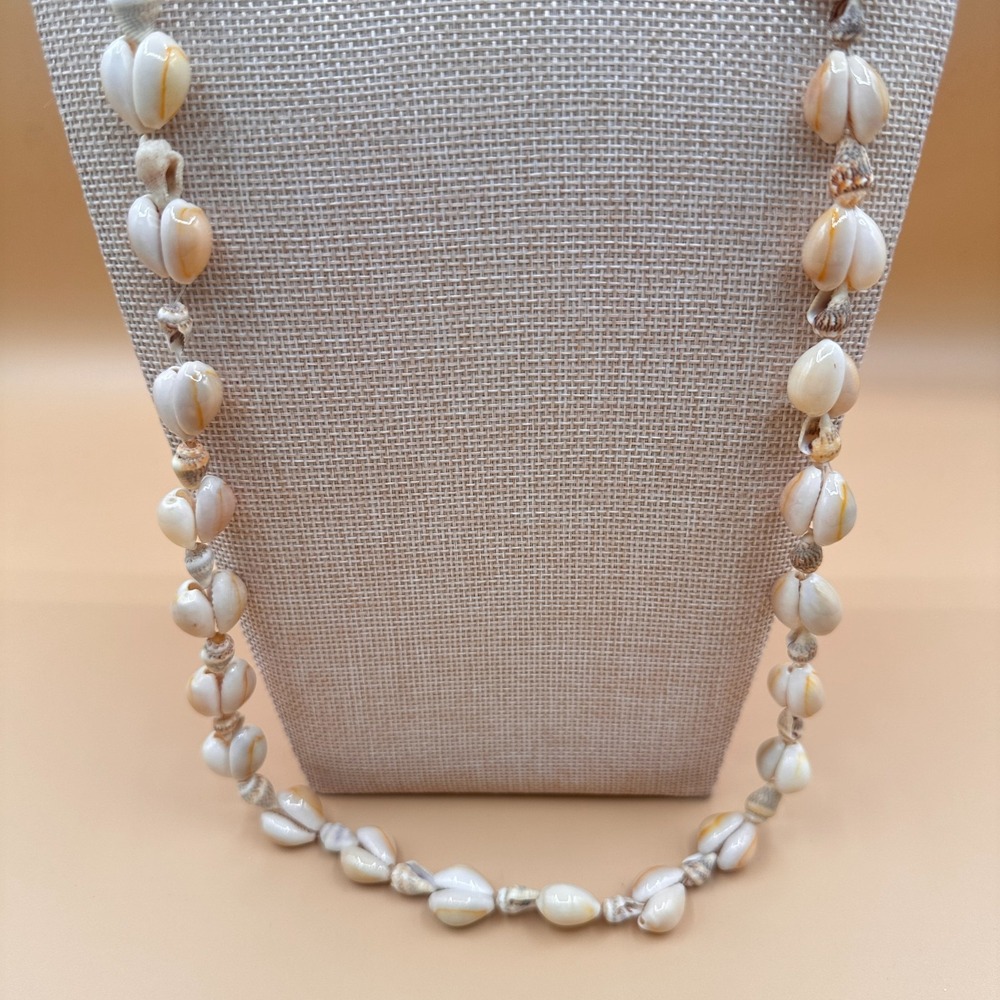 Natural Cowrie Shell Long Necklace Boho Coastal Beach Resort Statement Gift